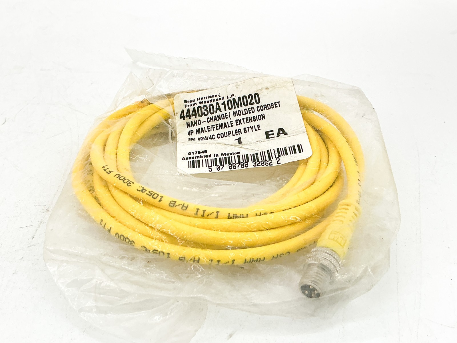 New Brad Harrison 444030A10M020 Cordset 4P Male/Female Extension
