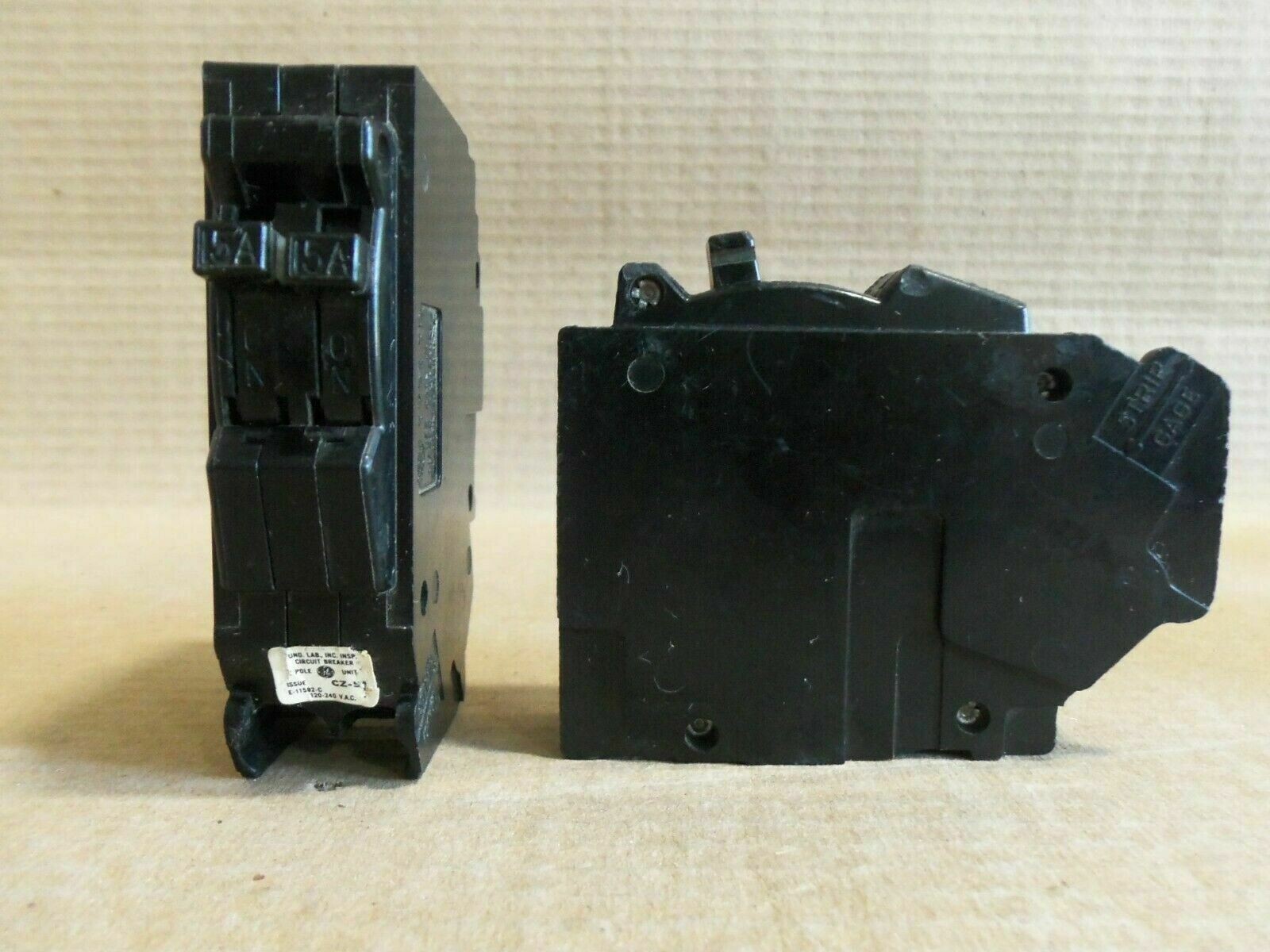 GE TR TR1515 2 Pole 15/15 Amp 120/240V Tandem Circuit Breaker AK