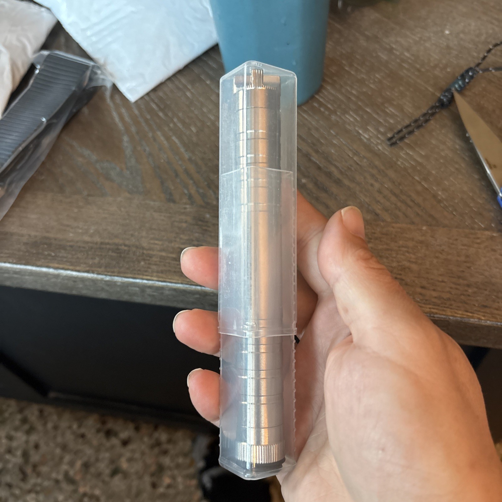 Maratac Tube-A-Ton Titanium Secured Lid Via Flange-to-Cap Fits Two AA Batteries