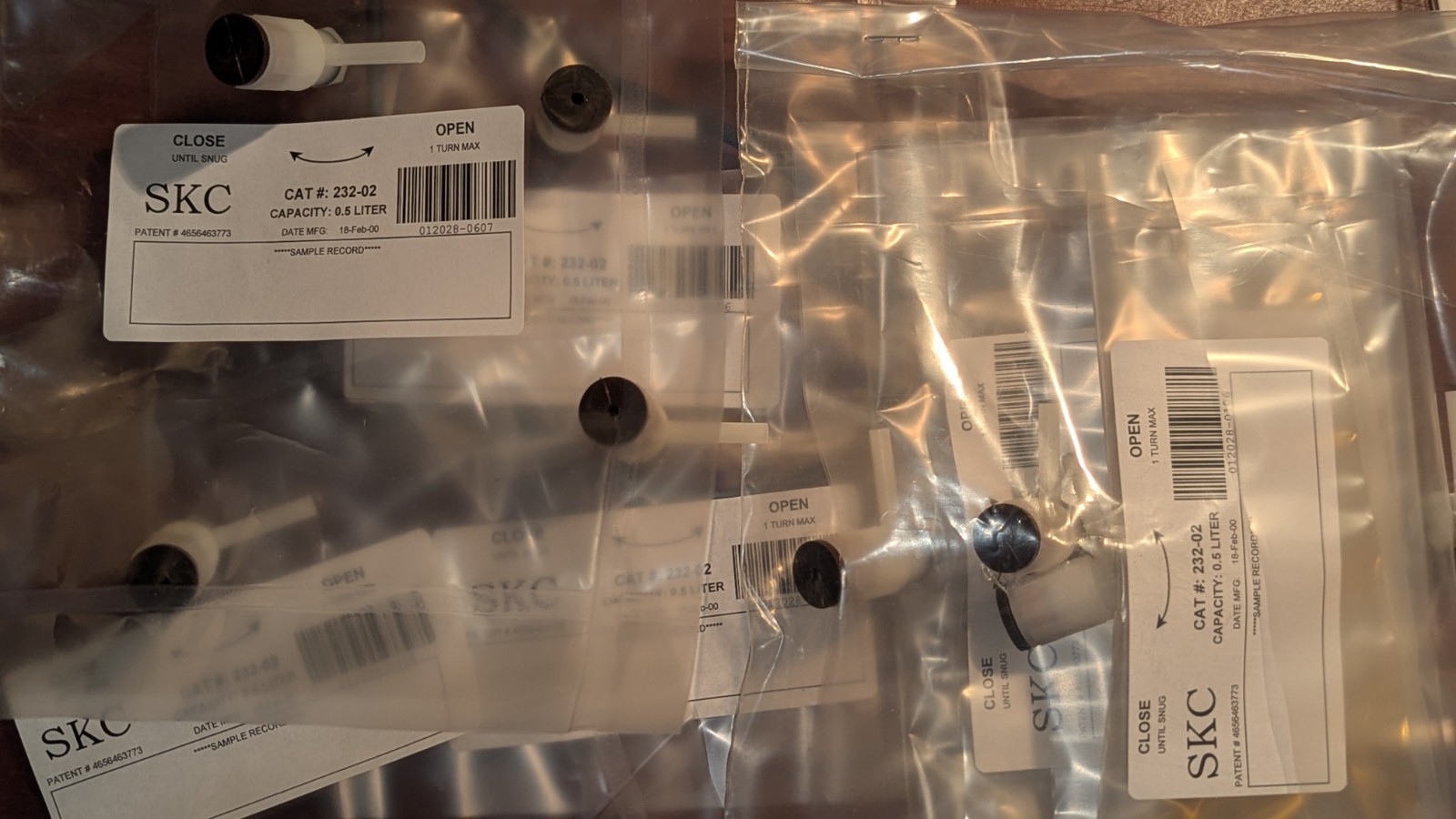 Lot of (14) SKC 232-02 Tedlar Sample Bags 0.5L New