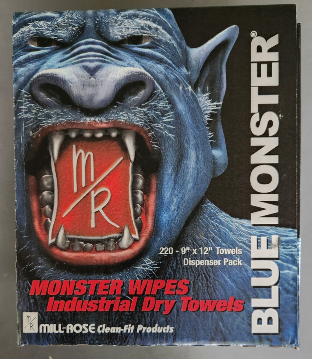 (220 Pcs) Mill-Rose Blue-Monster Wipes 9″ x 12″ Dry Towels, #77100
