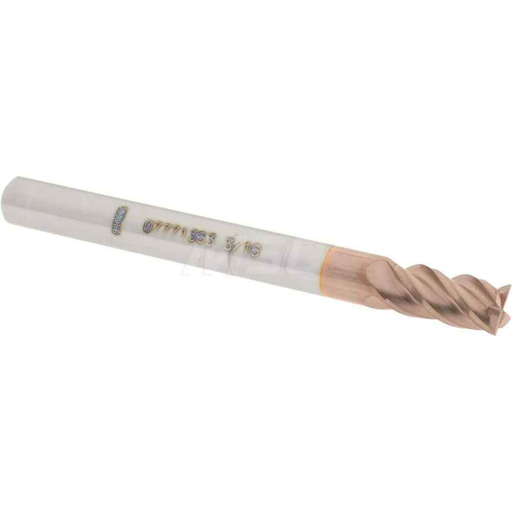 Accupro 12182761 Square End Mill: 3/16″ Dia, 3/8″ LOC, 3/16″ Shank, 2″ OAL