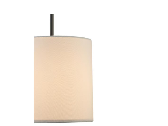 Monteaux 10 in. 1-Light Black Drum Pendant Light Fixture with Linen Shade