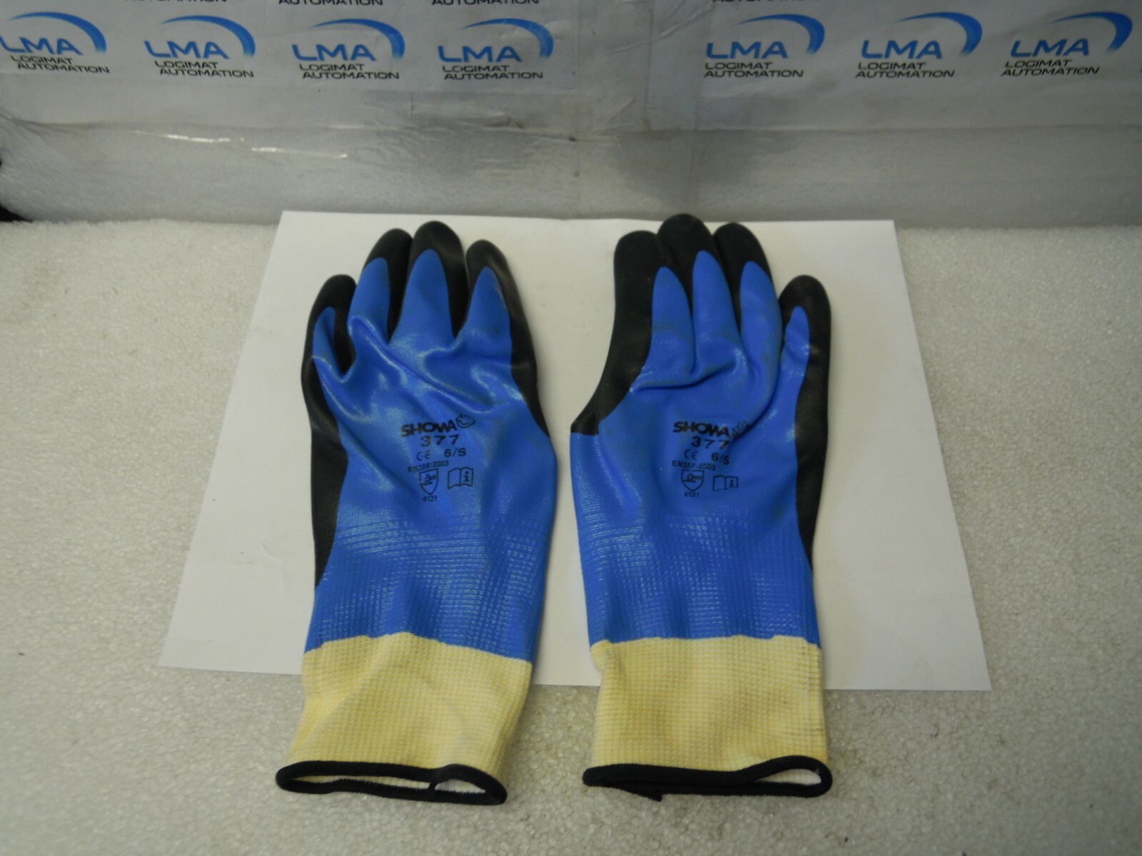 LOT of 2 X PAIRS SHOWA 377 FULLY COATED NITRILE FOAM GRIP SMALL GLOVE 6/S **NEW