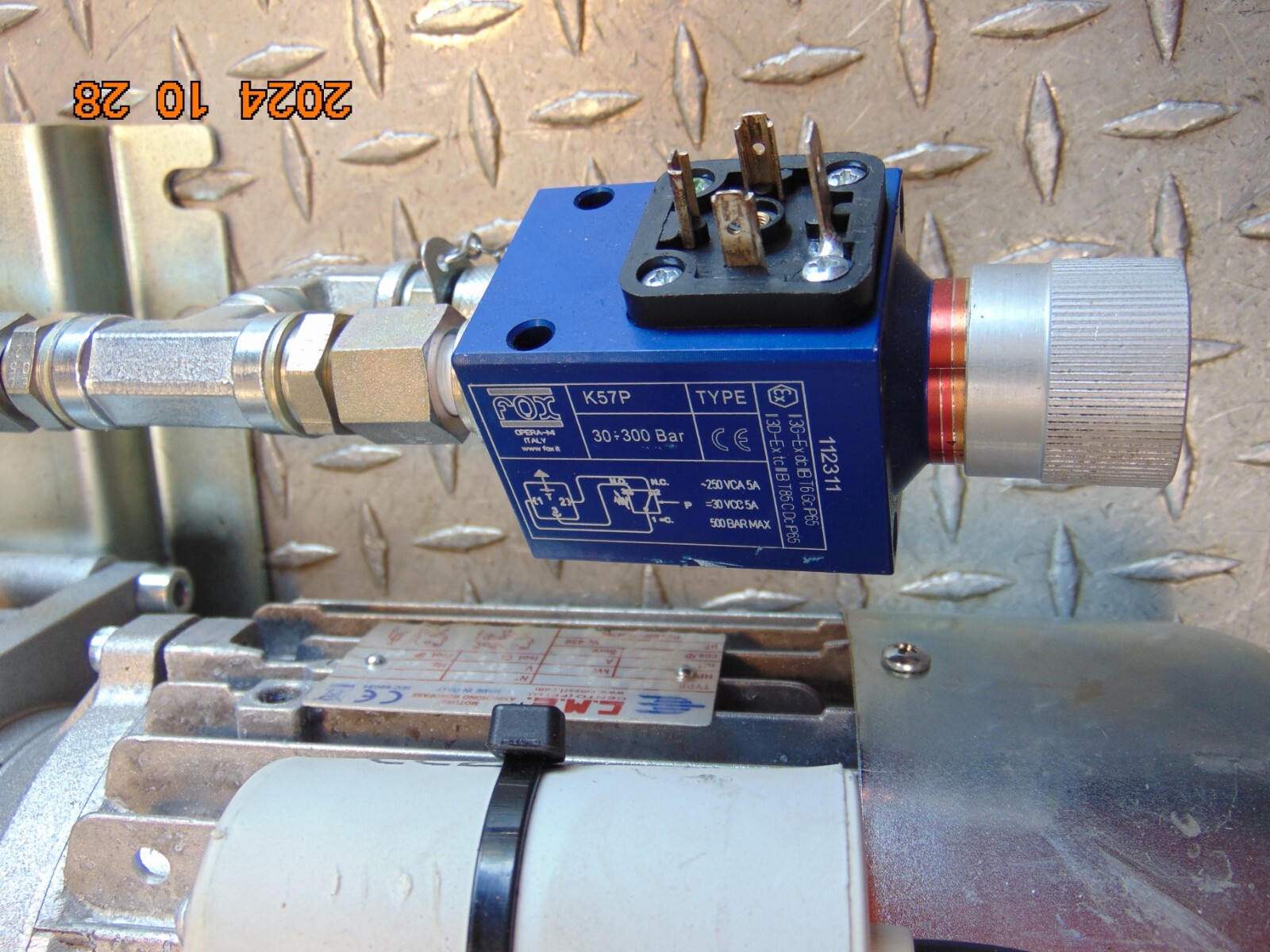 TEE FLUIDS PUMP C.M.E. M80 B-2 MOTOR FOX TYPE K57P PRESSURE SWITCH