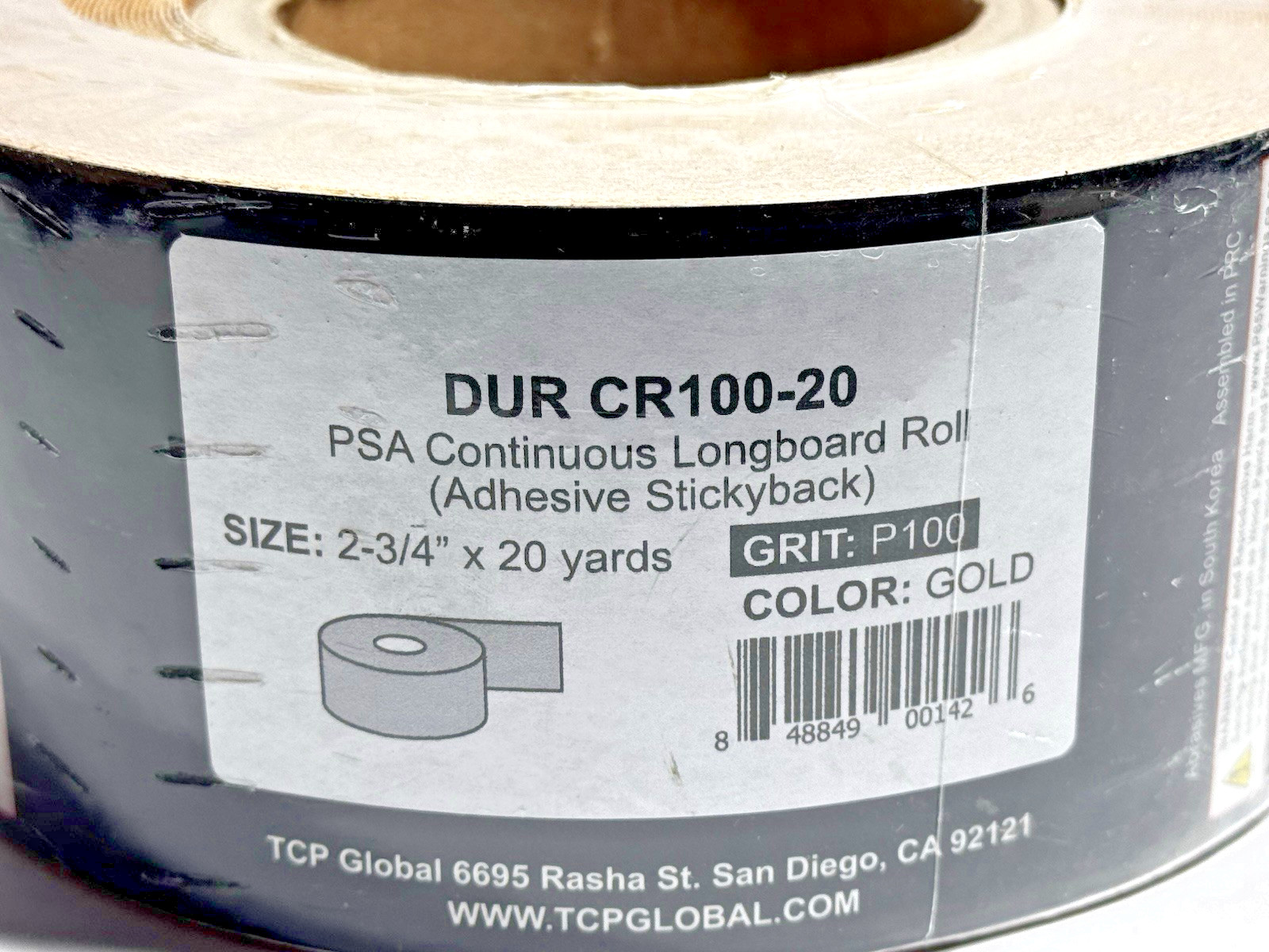 Dura Gold DUR CR100-20 PSA Continuous Longboard Roll 2-3/4″x20Yd P100 Grit