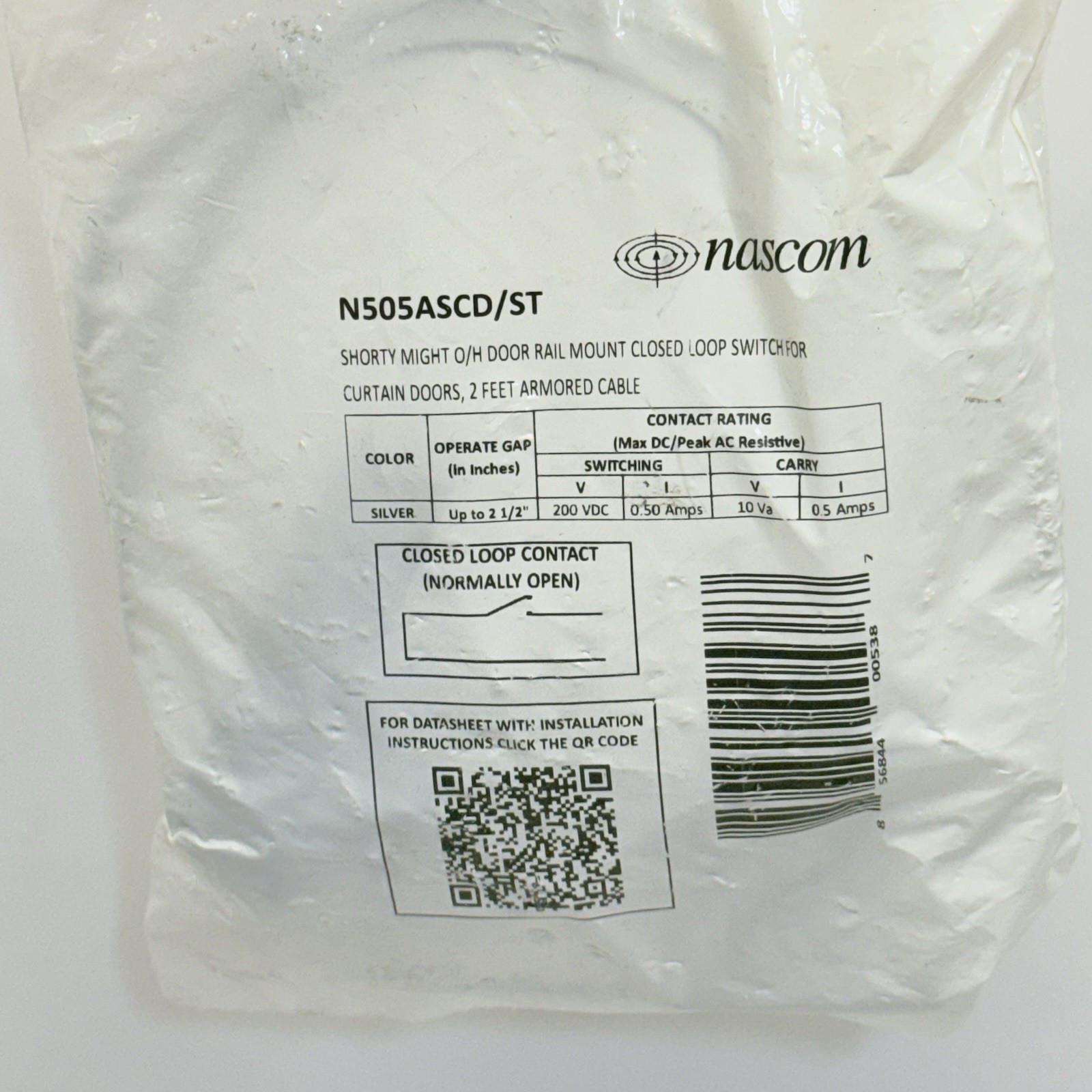 NASCOM N505ASCD/ST OVERHEAD DOOR RAIL MOUNT SWITCH