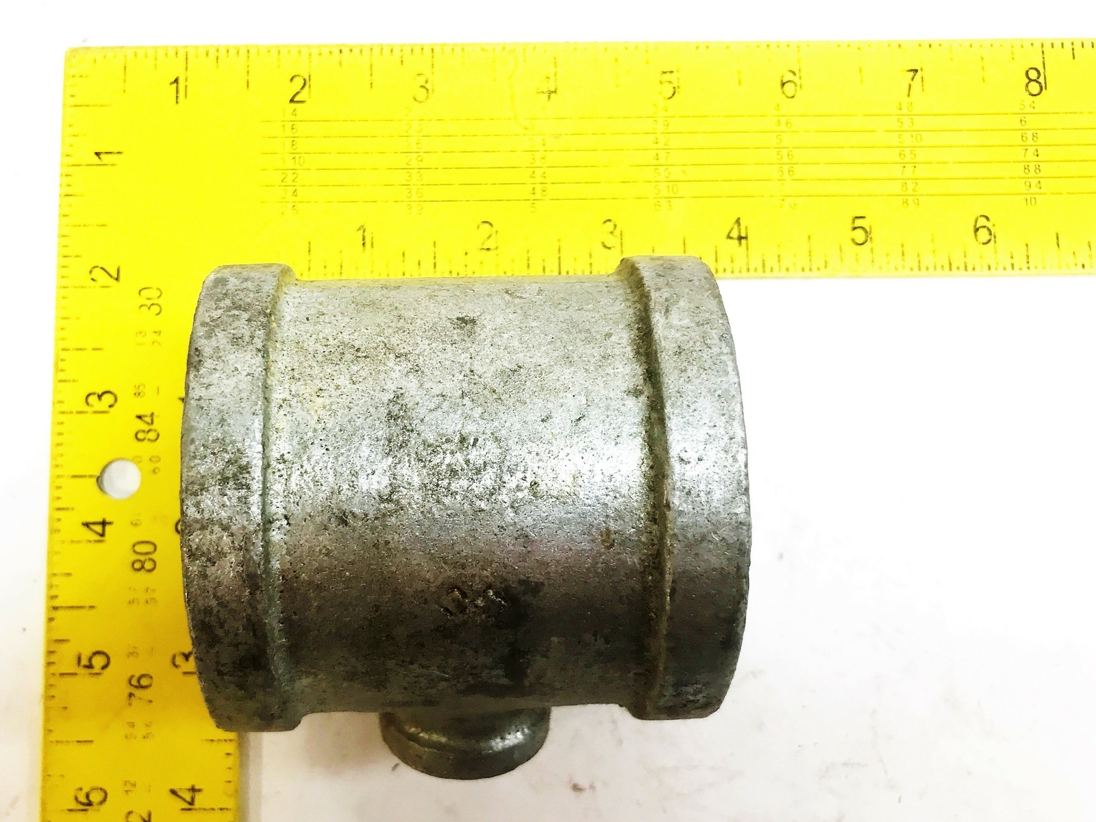 Galvanized Malleable Iron 2″ Female x 1/2″ Female x 2″ Female Tee NOS