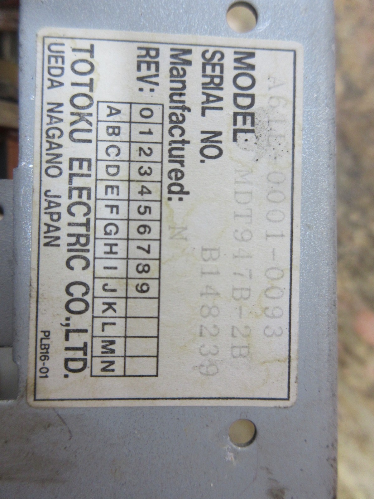 TAKISAWA TW-30 TOTOKU MONITOR DISPLAY A61L-0001-0093 MDT947B-2B