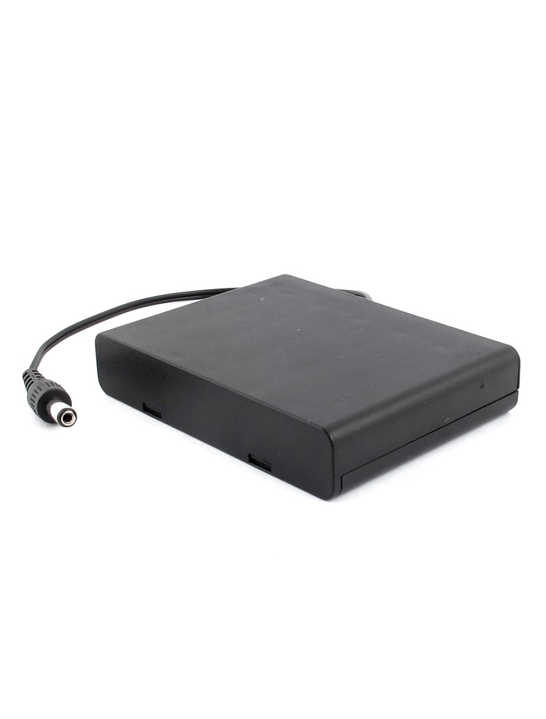 2.1 x 5.5mm Male 6 Capacity 9V Plastic Case Holder w Cover for AA Battery