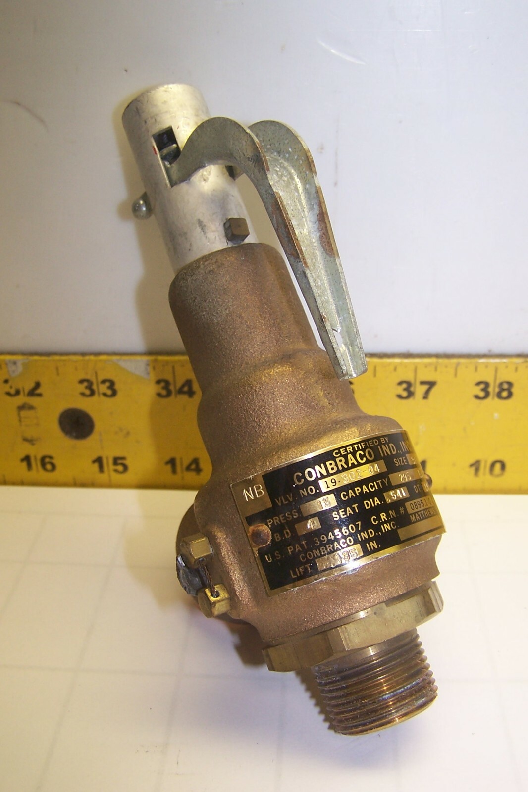 CONBRACO 3/4″ SAFETY RELIEF VALVE 15 PRESSURE 295 LBS/HR 19-302-04