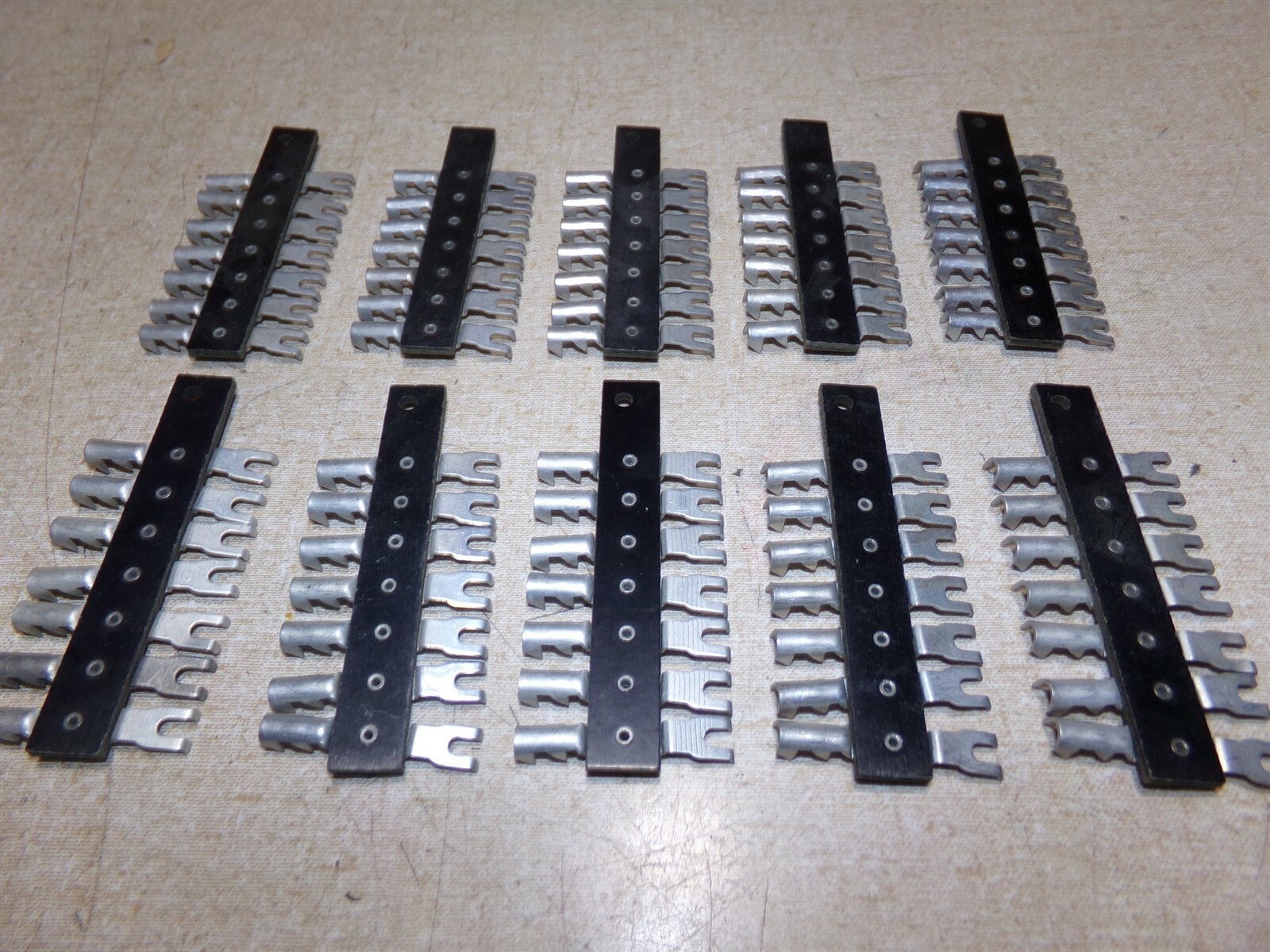 NEW 7-Position Fork Lug Jumper Terminal Strip, Lot of 10 *FREE SHIPPING*
