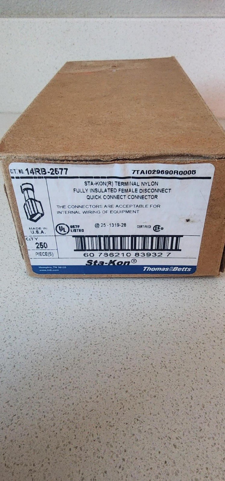 Thomas&Betts (Sta-Kon) 14RB-2577 – Insulated Nylon Female Disconnects – Qty. 50