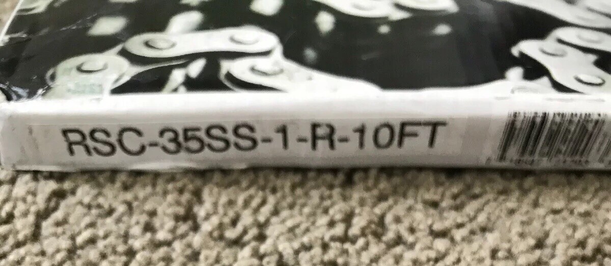 10 ft: Diamond Chain Company 35SS Riv-Sapphire Roller Chain RSC-35SS-1-R-10FT