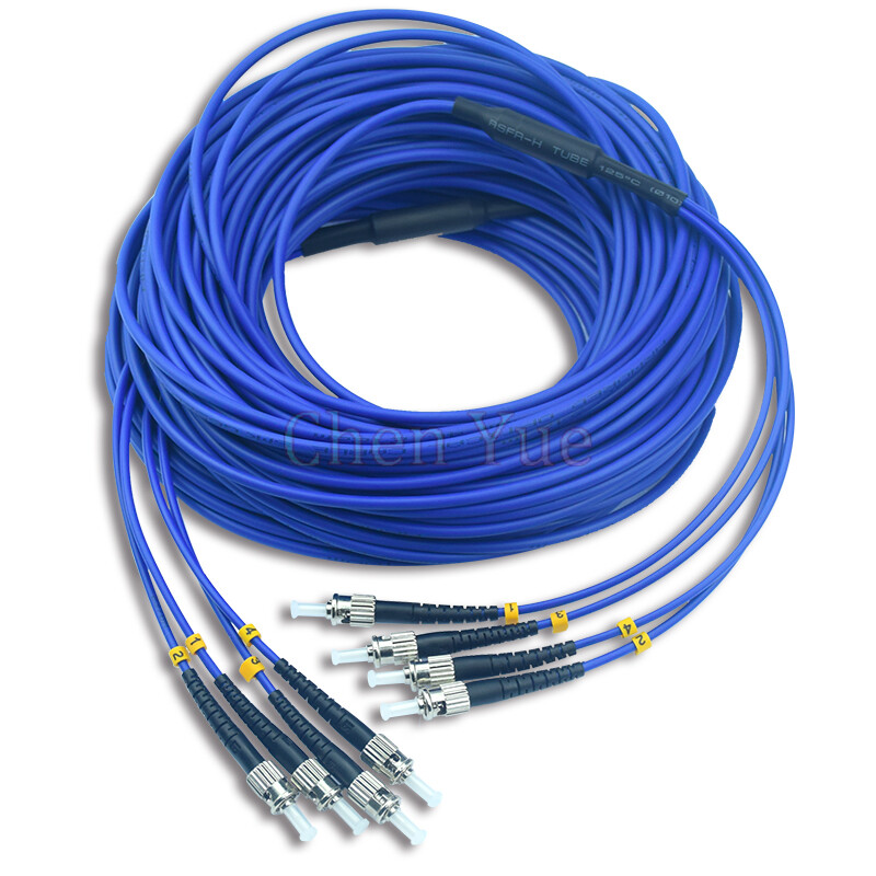 15M ST-ST UPC 4 Cores Armored Fiber Patch Cord SM 4 Strand Fiber Optic Cable