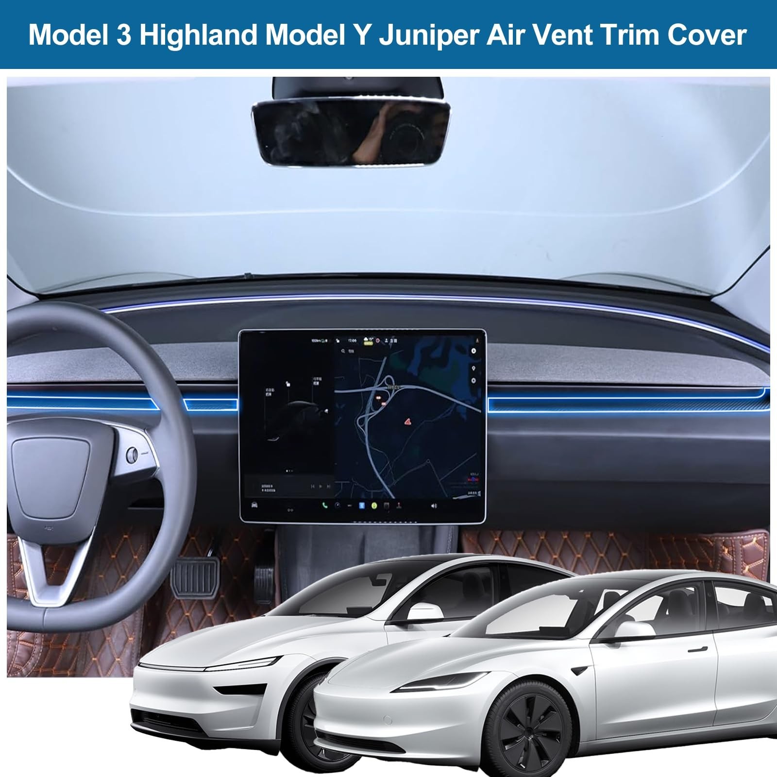 Dashboard Cover Wrap for 2025-2026 Model Y Juniper 2024-2026 Model 3 Highland…