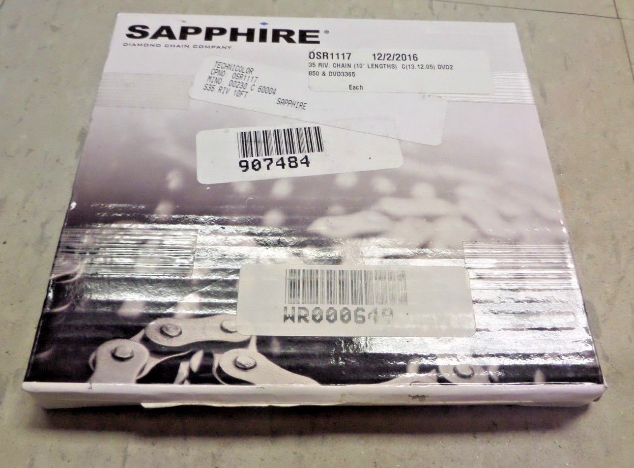Sapphire Roller Chain S35 RIV 10FT XS-1282-010 New