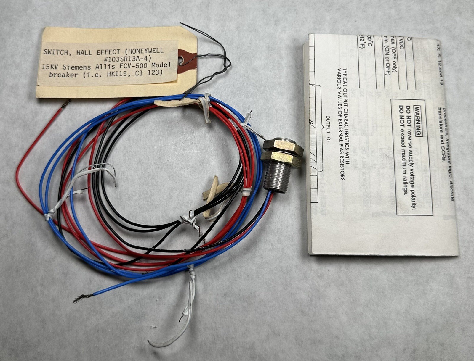 NEW Honeywell Micro Switch 103SR13A-4 Hall Effect Position Sensor Switch, 103SR