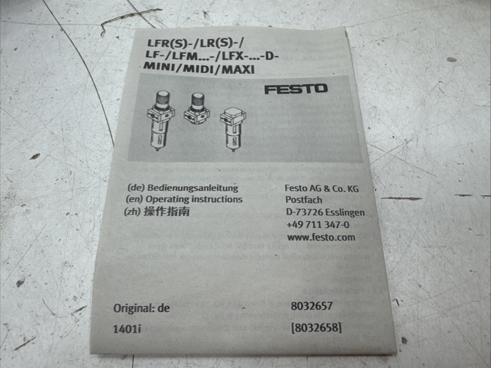 Festo 173649 LR-1/4-D-0-MINI-NPT Pressure Regulator Valve