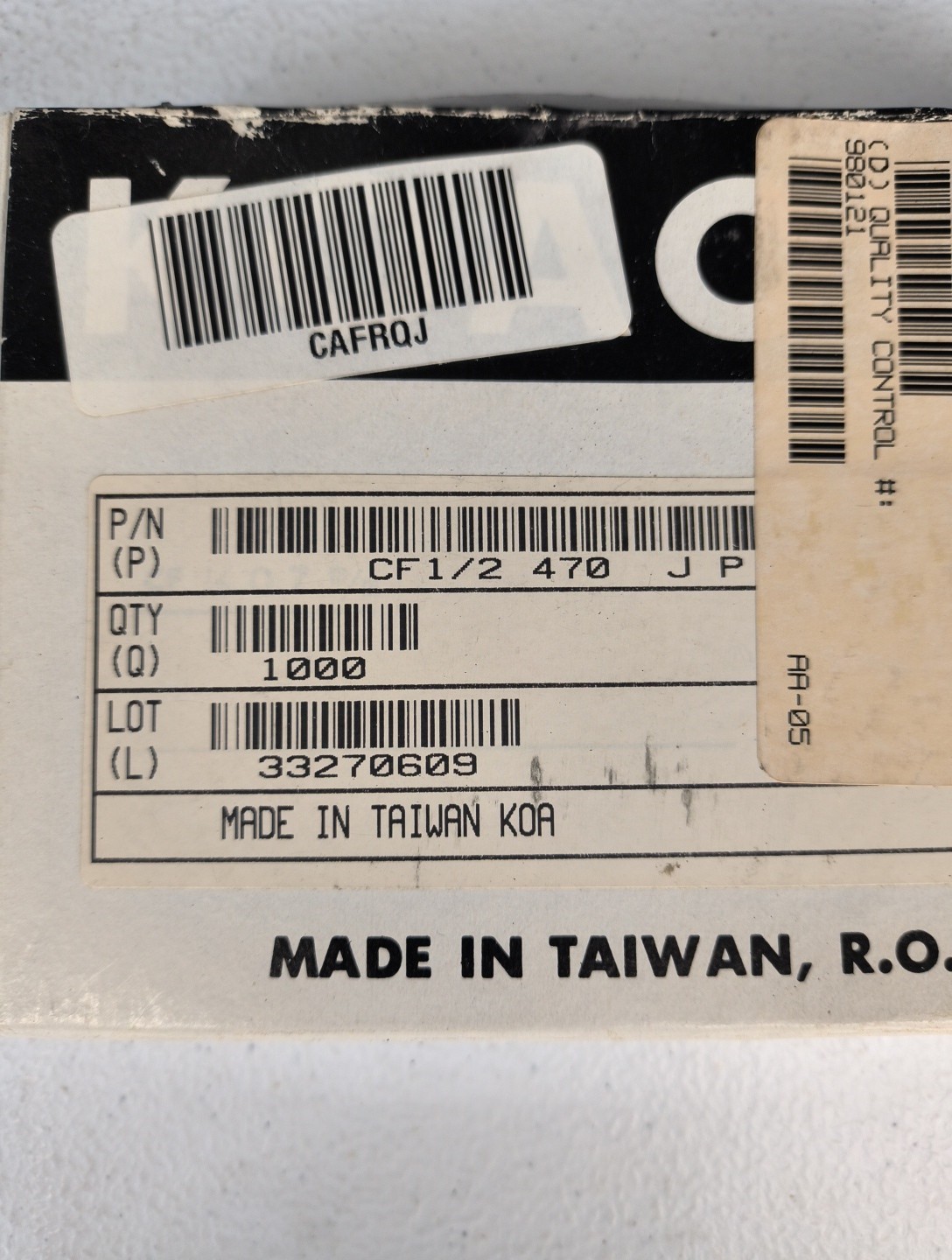 KOA Speers CF1/2470J 1/2 47 5% Pk/1000 New
