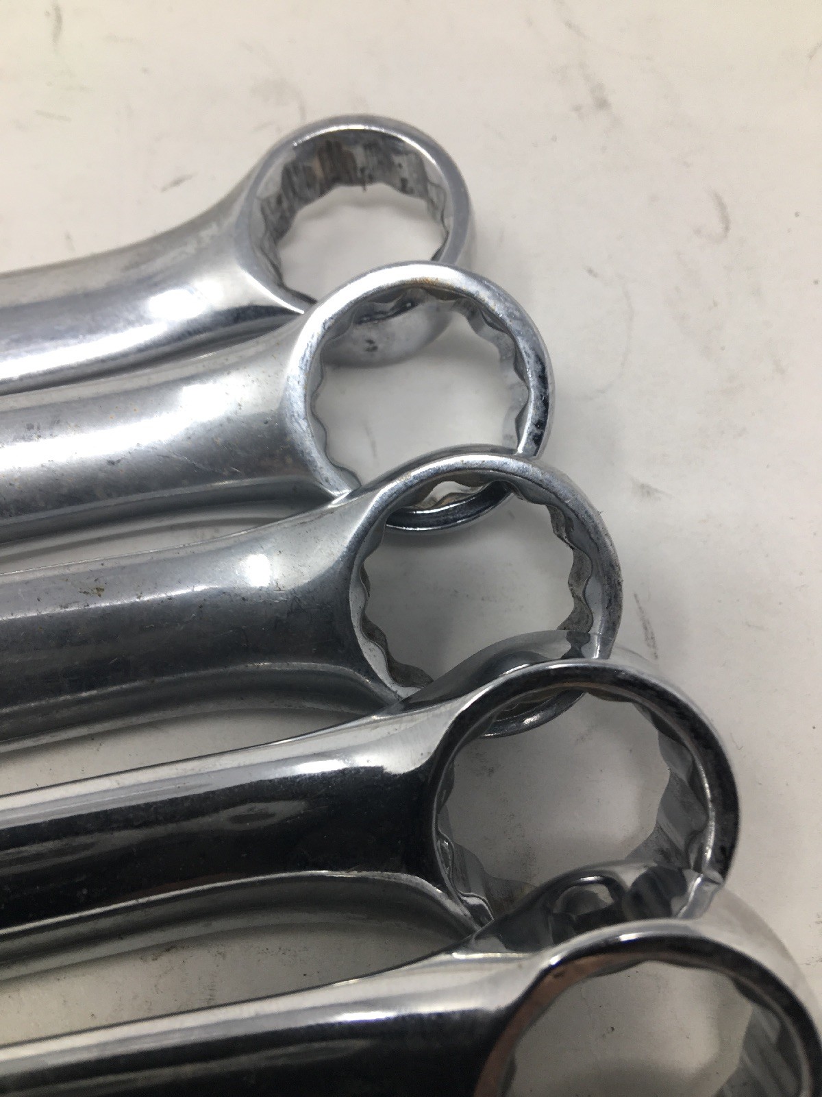 Lot Of 7 Urrea 1219M, 12-point Combination Open/Box End Wrenches, All Are 19mm