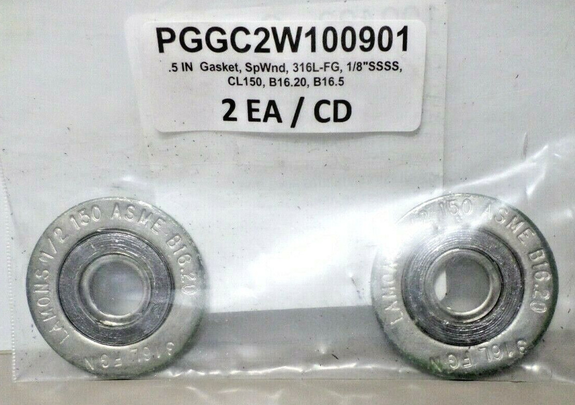 2 – Lamons Spiral Wound Gasket 1/2 316L Stainless Steel Flexible Graphite Filled
