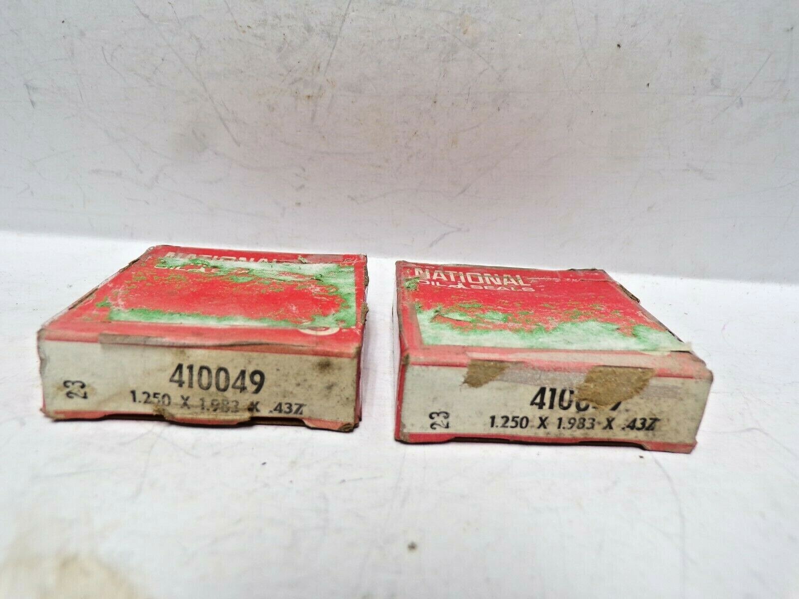 NATIONAL OIL SEALS , 410049 , 1.250″ X 1.983″ X 0.437″ *LOT OF 2*