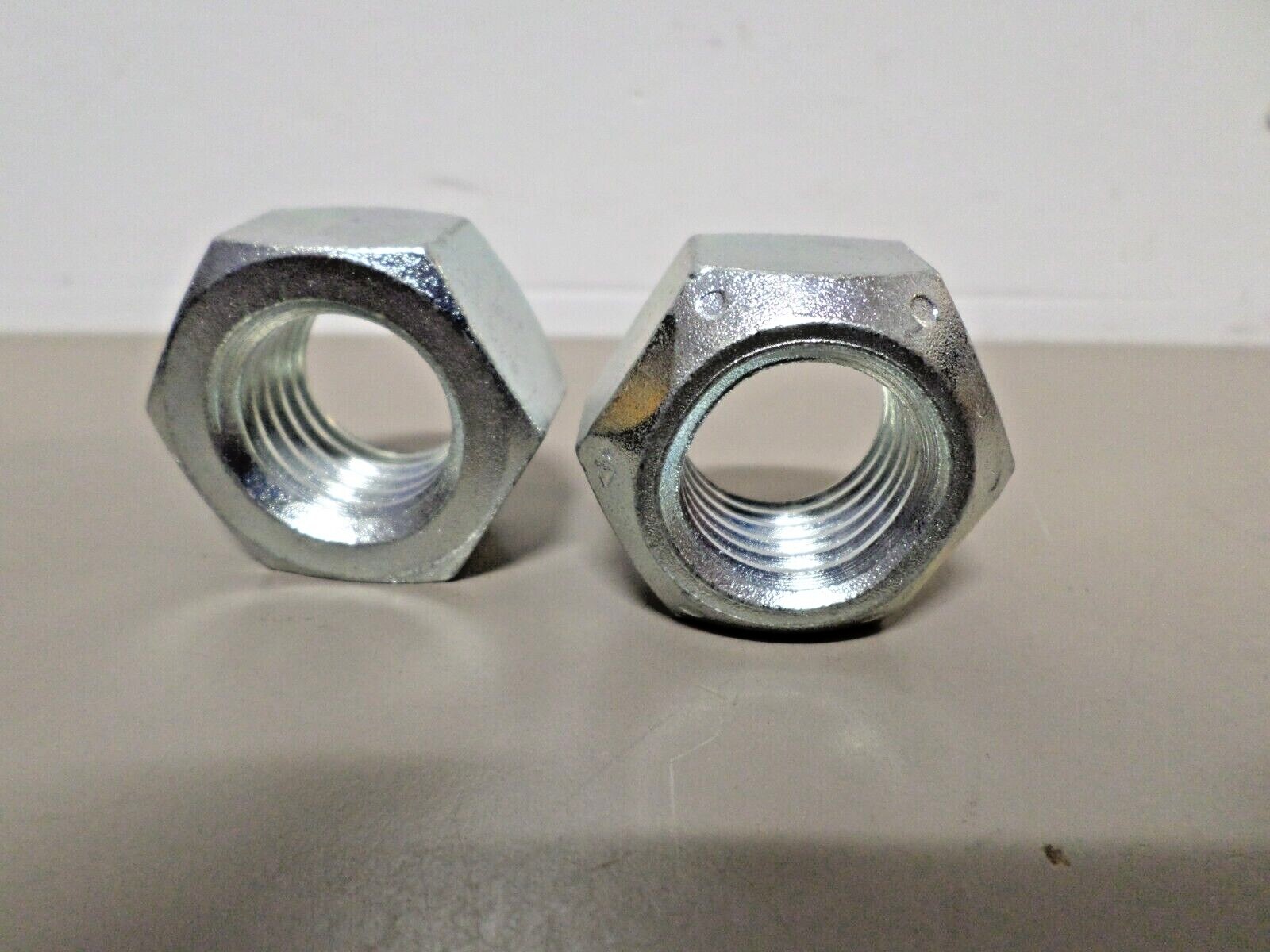 Lot of 2 – Zinc Plated 7/8″-9 Top Crimping Cone Hex Lock Nuts Grade 8/C