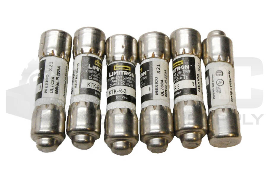 LOT OF 6 NEW BUSSMANN KTK-R-3 LIMITRON FUSE 3A 600VAC