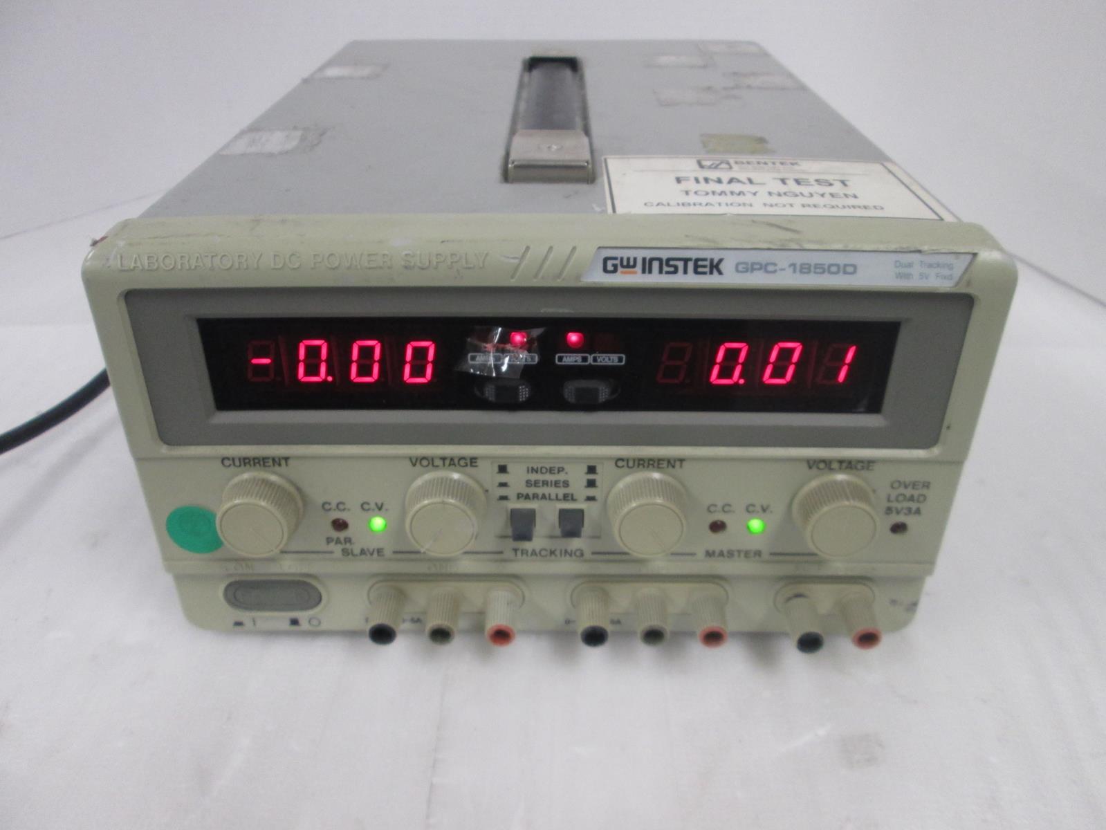 GW INSTEK GPC-18500 LABORATORY DC POWER SUPPLY DUAL TRACKING 5V