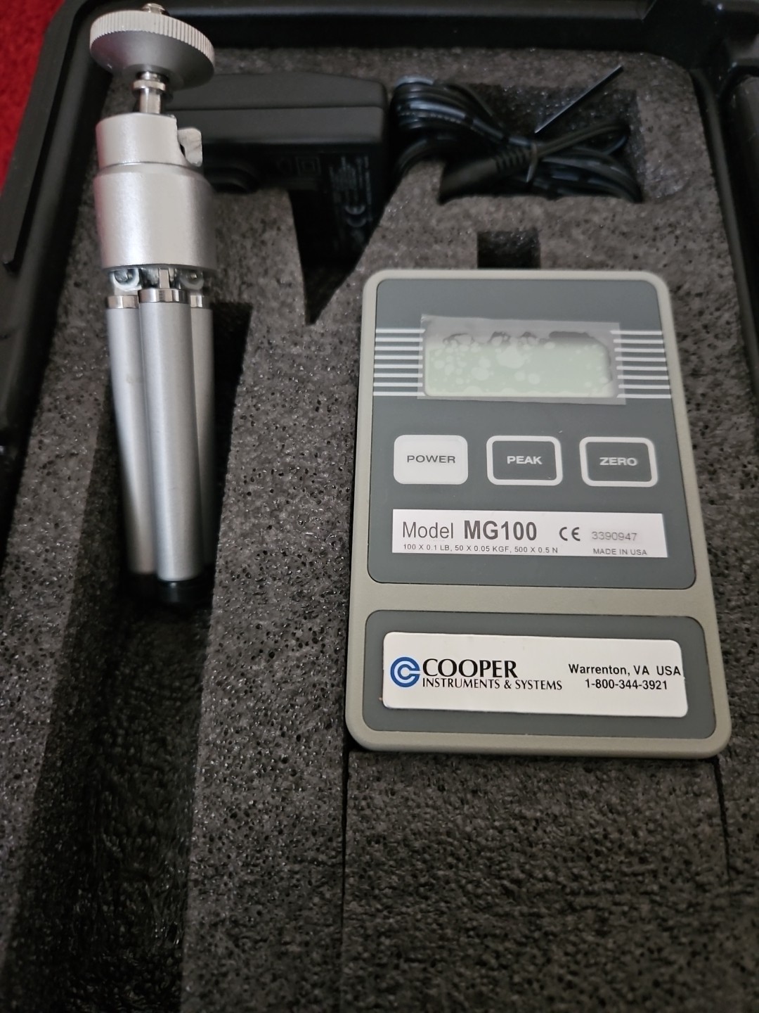Mark-10 MG100 Digital Force Gauge 100lb + Carry Case & Tripod