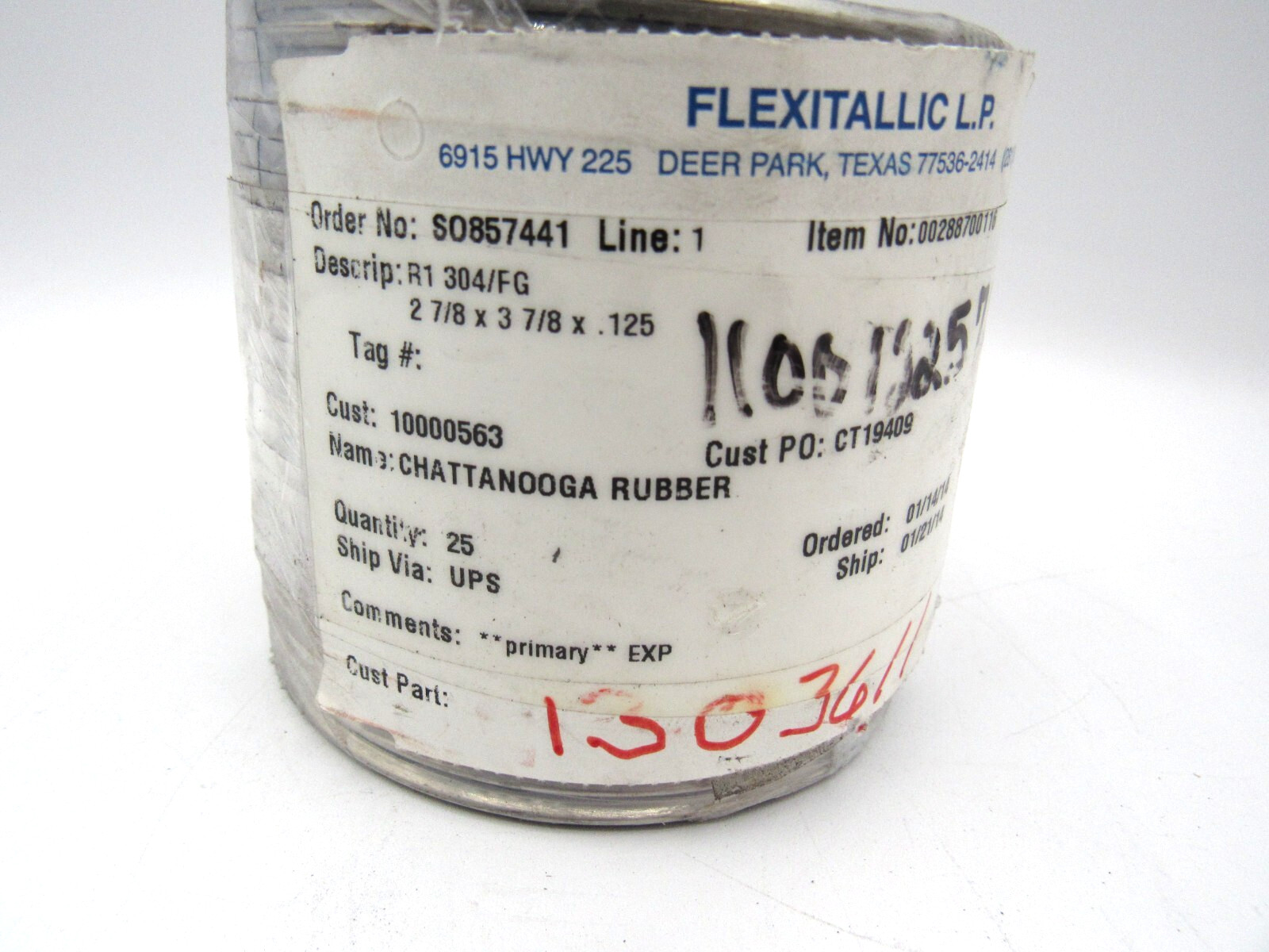 FLEXITALLIC SPIRAL-WOUND GASKET R1 304/FG 2-7/8 x 3-7/8 x .125 Pack of 25
