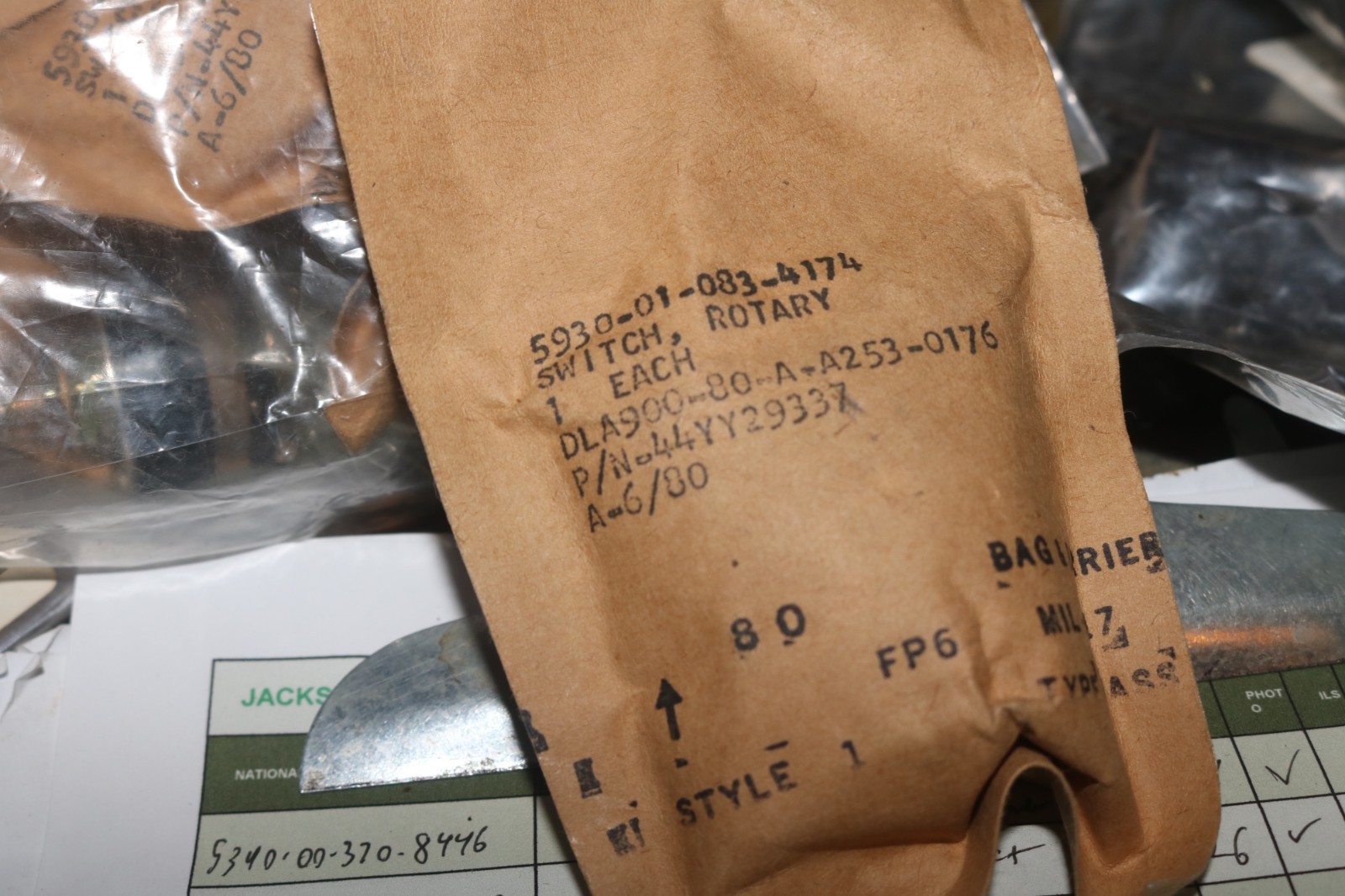 NOS GrayHill potentiometer rotary switch PN 44yy2933y 5930-01-083-4174