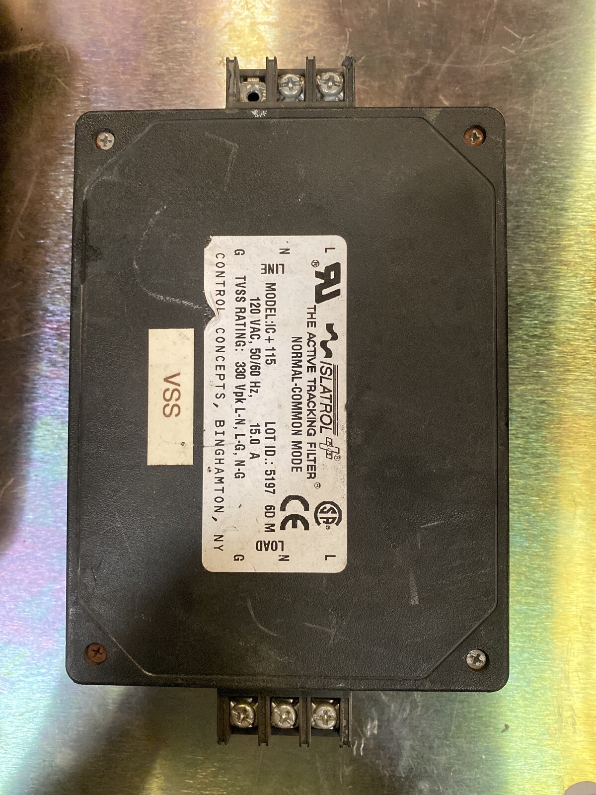 Untested ISLATROL IC+115 120VAC 15A Active Tracking Filter For Parts