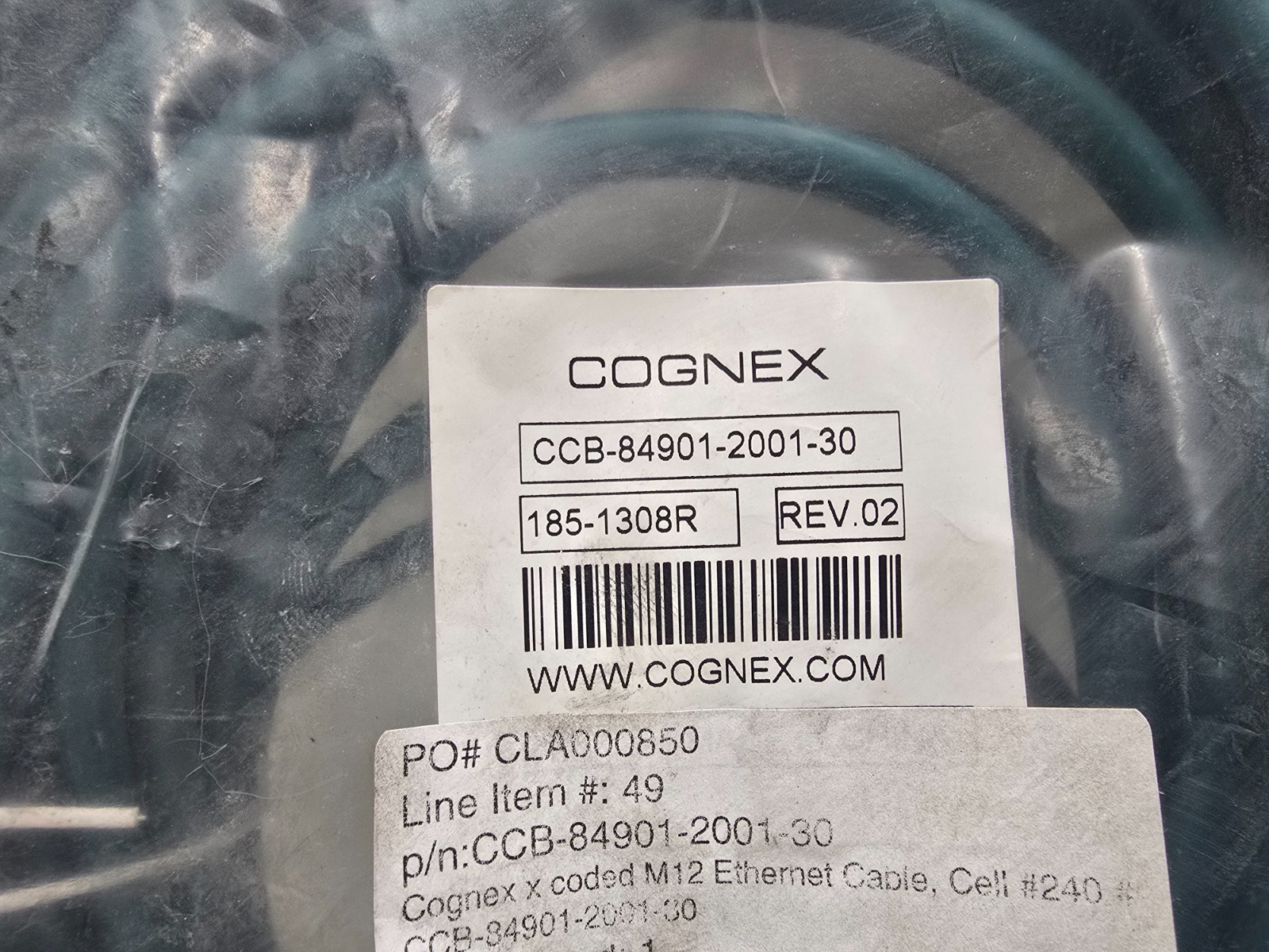 NEW OLD STOCK! COGNEX 30M 185-1308R REV.02 ETHERNET CABLE CCB-84901-2001-30