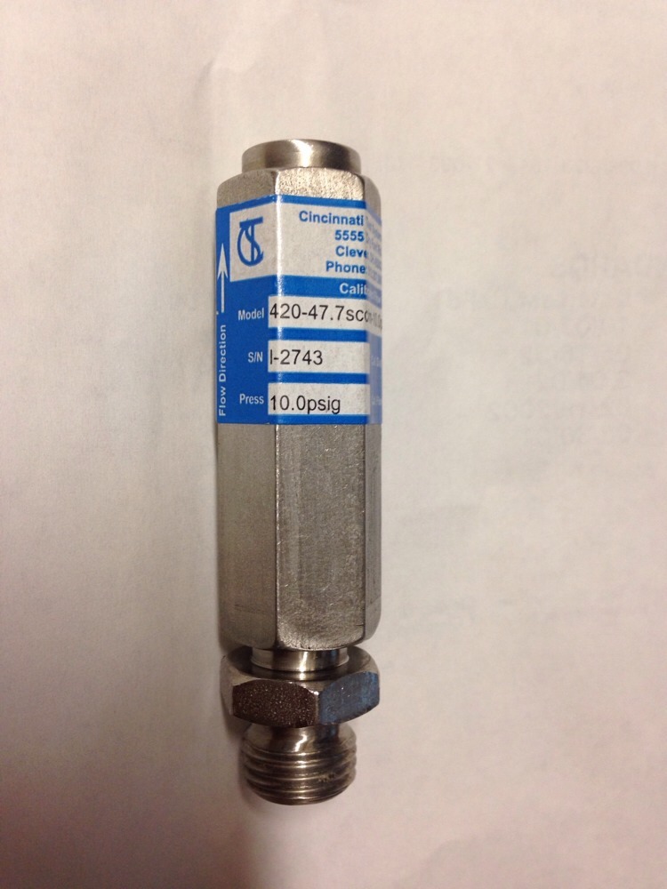 Cincinnati Test Systems 420-47.7scc/m-10.0psig-21, EX0I2743, Lot Of 2 #1645P3