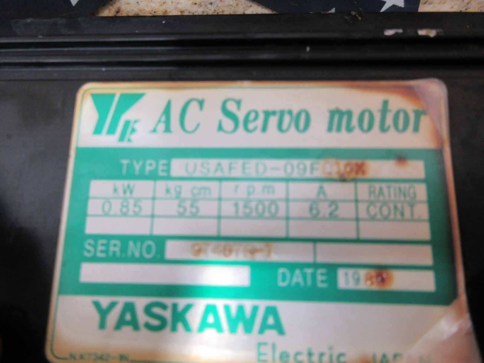 *SPECIAL PRICE* YASKAWA MORI SEIKI USAFED-09FB10X UTOPI-500UB01 MOTOR EACH 1