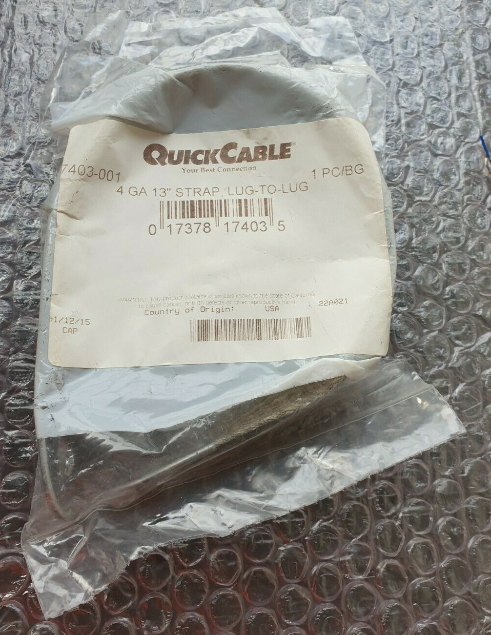 QUICKCABLE 7403-001 4GA 13″ STRAP LUG-LUG (IN23S3B3)