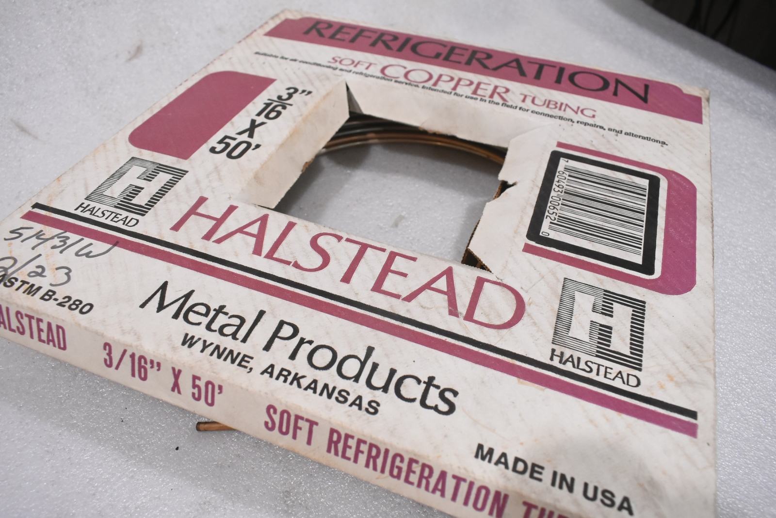 HALSTEAD ASTM B-280 SOFT REFRIGERATION TUBING 3/16″ X 50′