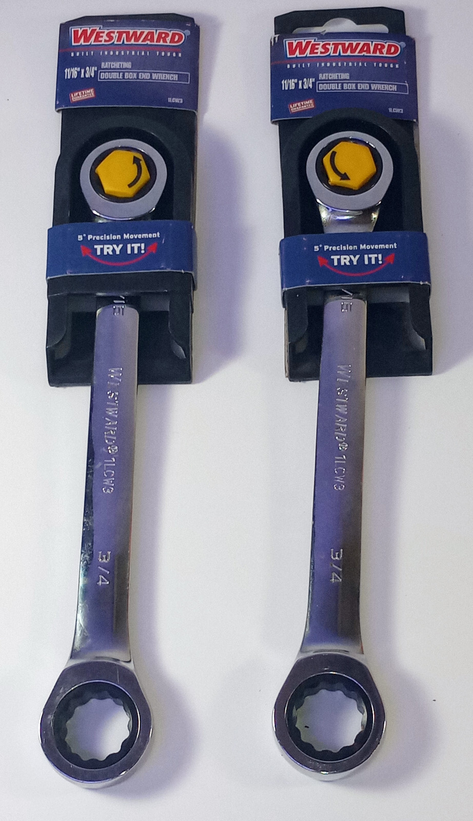 2 NEW WESTWARD 1LCW3 11/16″X3/4″ RATCHET DBL. BOX END WRENCHES NNB *MAKE OFFER*