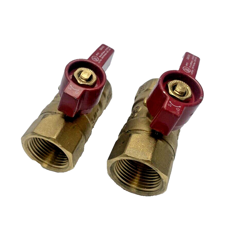 LOT OF 2, GBV02, SHUTT-OFF BRASS VALVE, LPG BALL VALVE 3/4 FNPT 175G