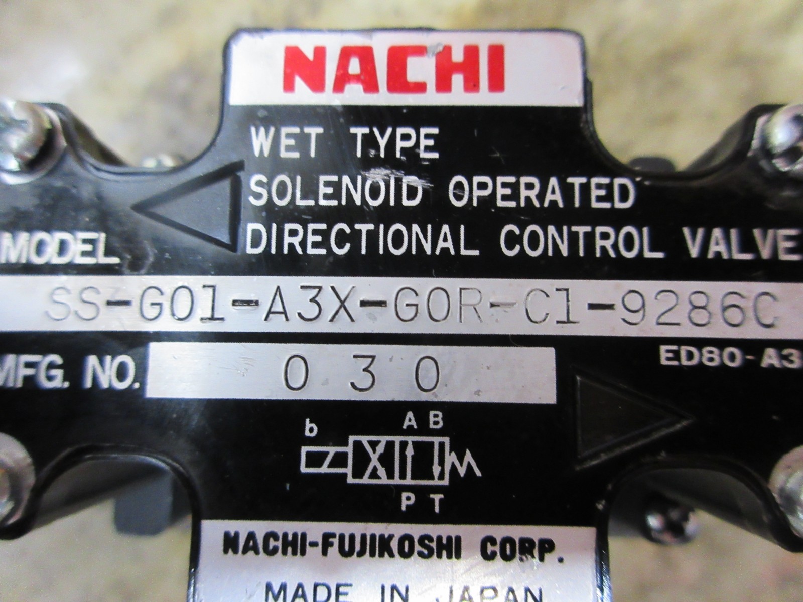 1989 MORI SEIKI MV-40B SS-G01-A3X-G0R-C1-9286C GOR VALVE