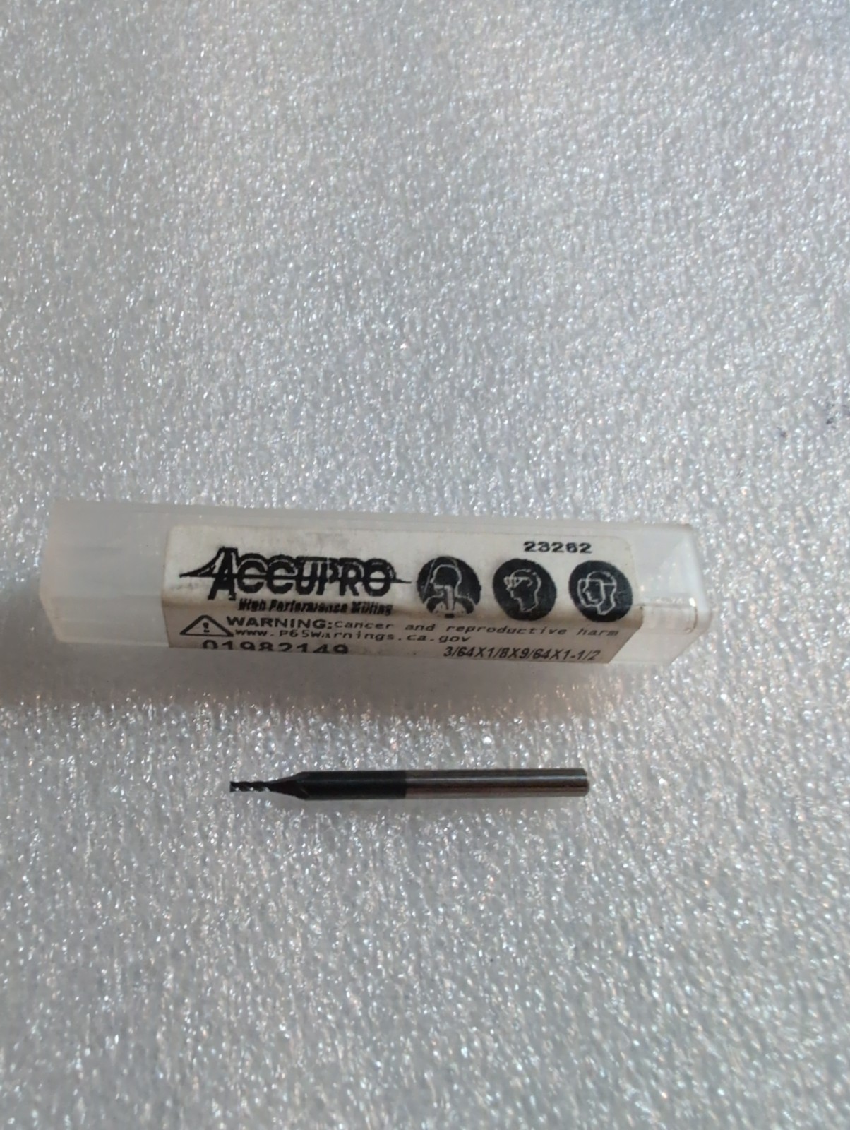 Accupro Solid Carbide Square End Mill 01982149 3/64″ Dia 9/64″