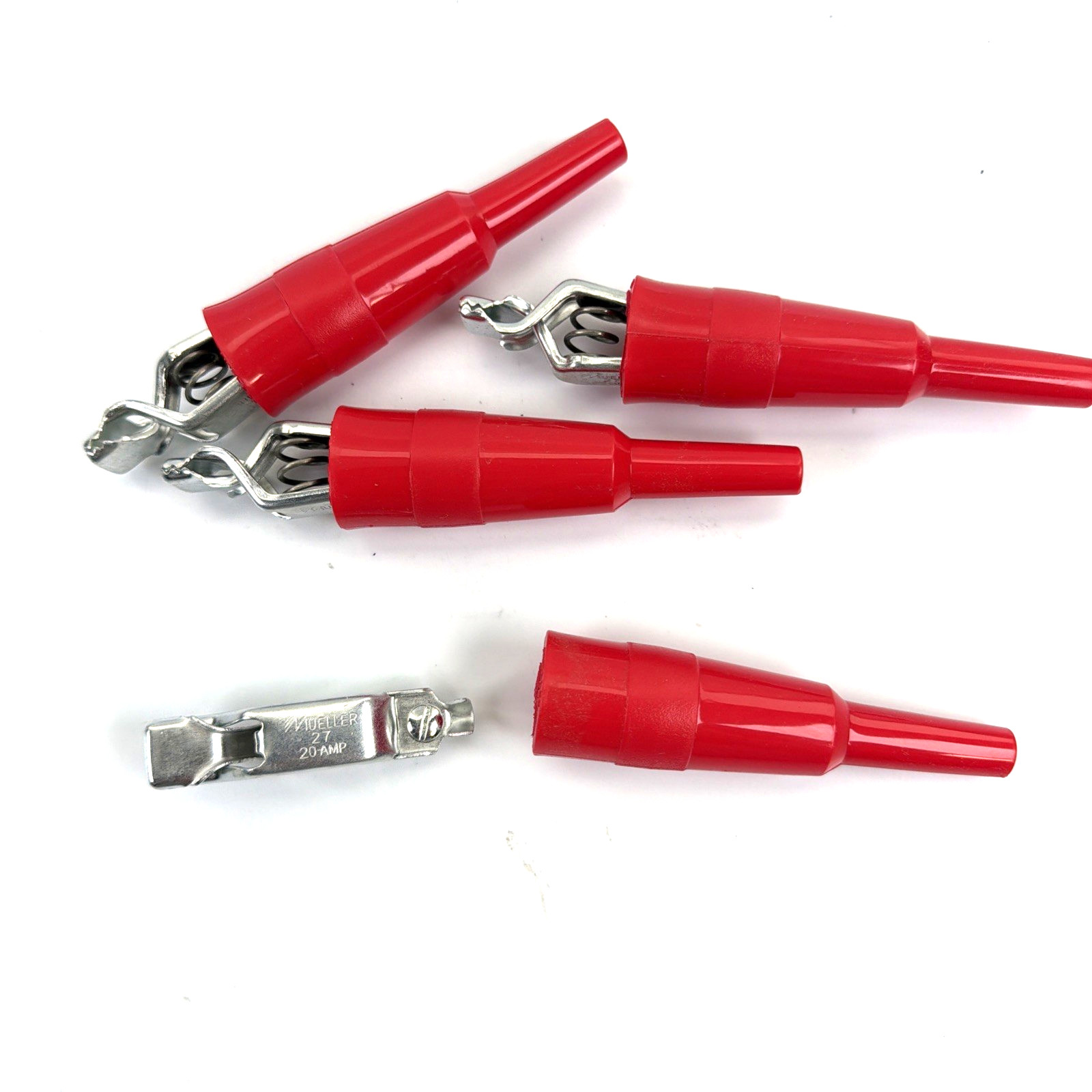 Mueller Electric BU-29-2 (Red) Insulator BU-27 20A Alligator Clip – 4 Sets