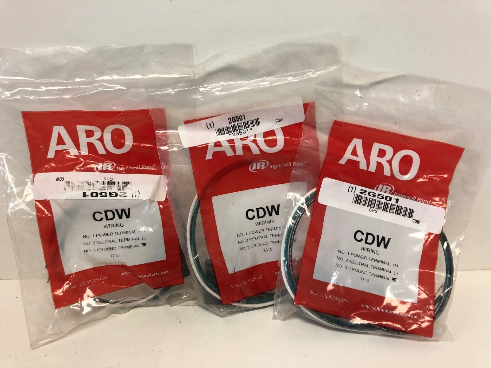 SET OF 3 NEW IN BAG! ARO SOLENOID VALVE TERMINAL HEAD CONNECTORS CDW