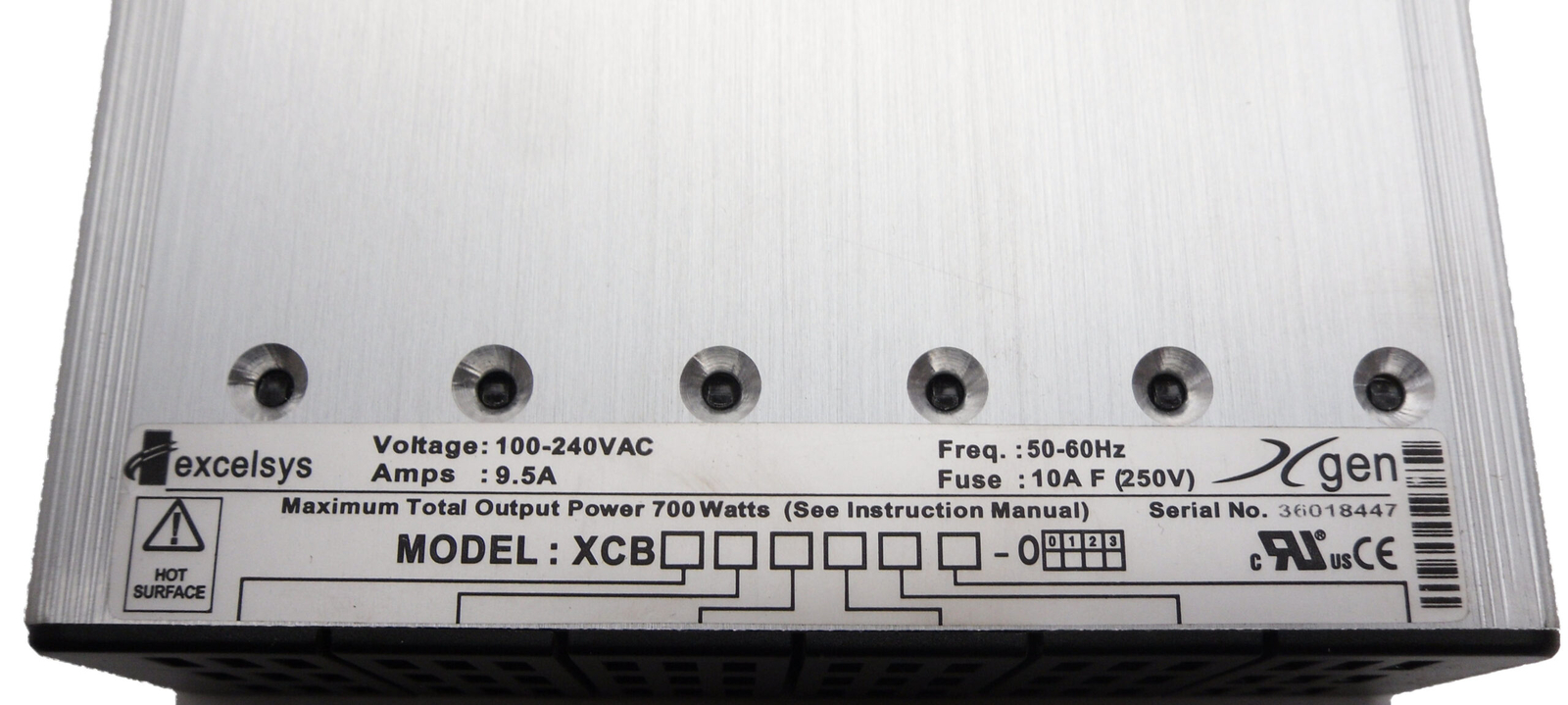 NEW EXCELSYS XCB POWER SUPPLY 100-240VAC 8.5A 50-60HZ