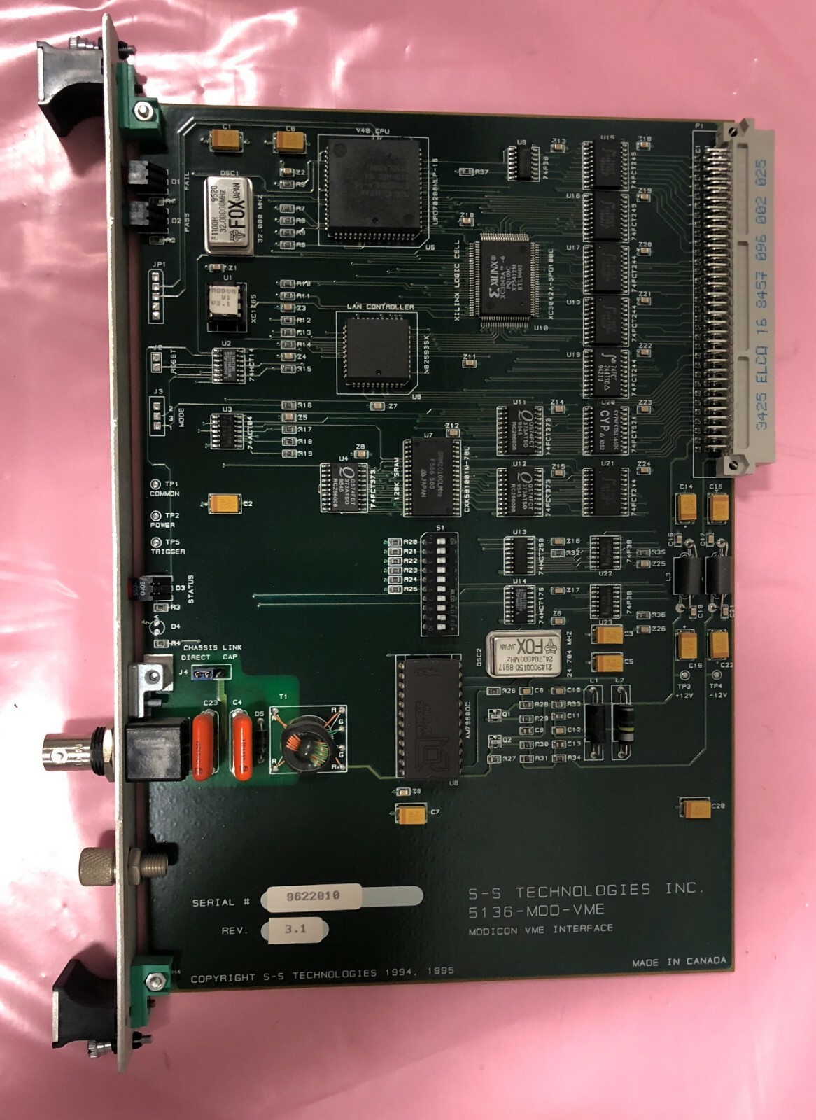 SST 5136-MOD-VME INTERFACE BOARD CARD FOR MODICON MVME MOTOROLA S-S TECH