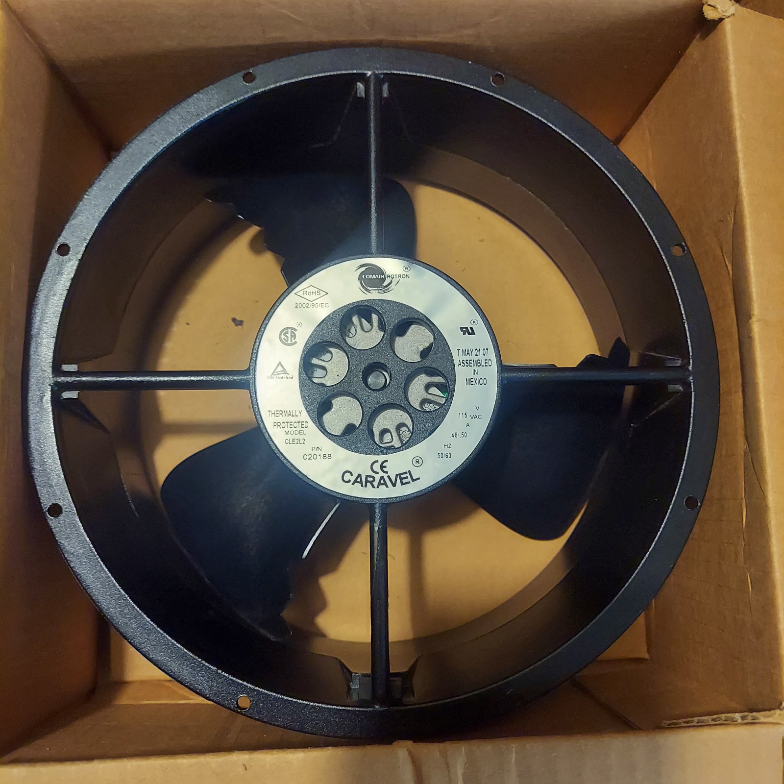 Caravel CLE2L2 115VAC Industrial Cooling Fan 172mm 50/60Hz