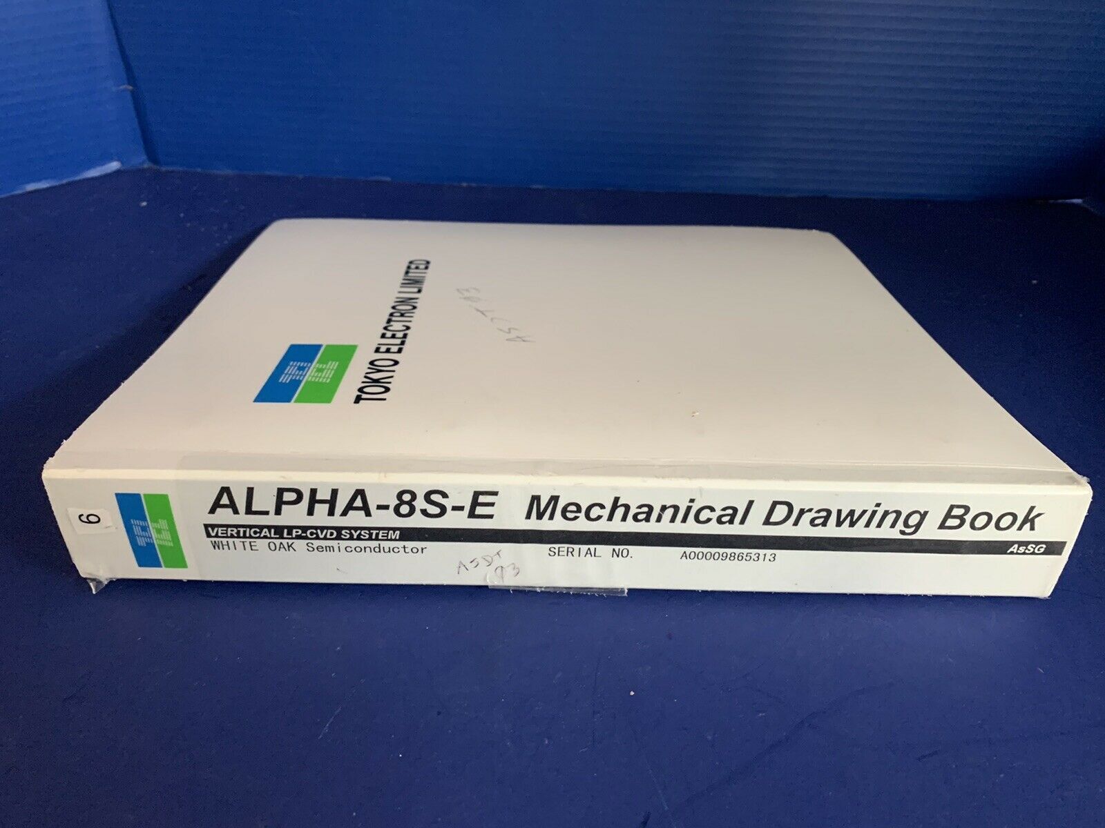 Tokyo Electron ALPHA-8S-E Vertical LP-CVD AsSG Mechanical Drawing Book