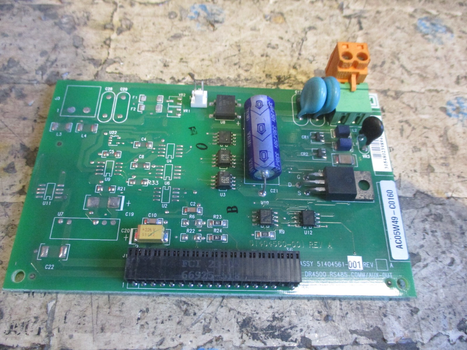 Honeywell DR4500 RS485 COMM/AUX-OUT AC05W49-C0160 Board 51404561-001 *Tested*